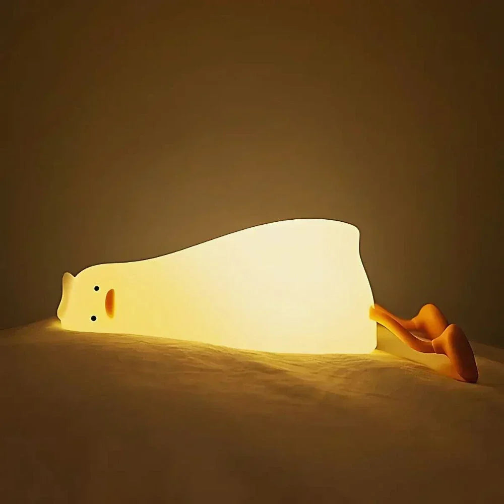 Cute Character Bedside Night Light Touch Control Rechargeable Three Level Lamp