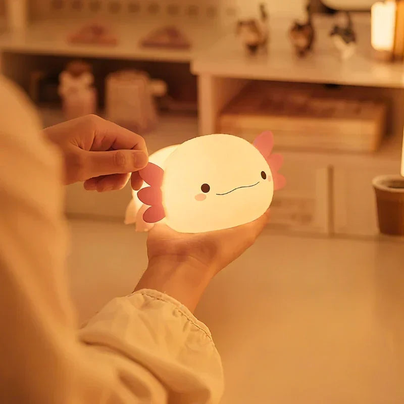 Cute Character Bedside Night Light Touch Control Rechargeable Three Level Lamp