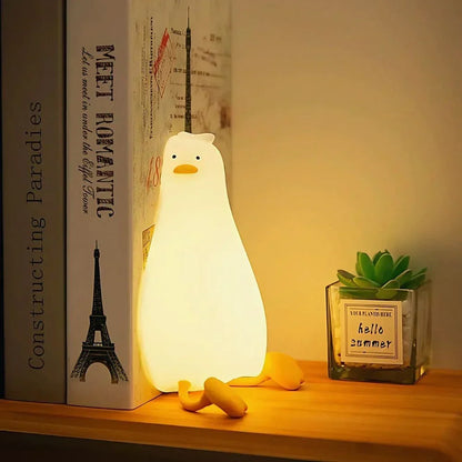 Cute Character Bedside Night Light Touch Control Rechargeable Three Level Lamp