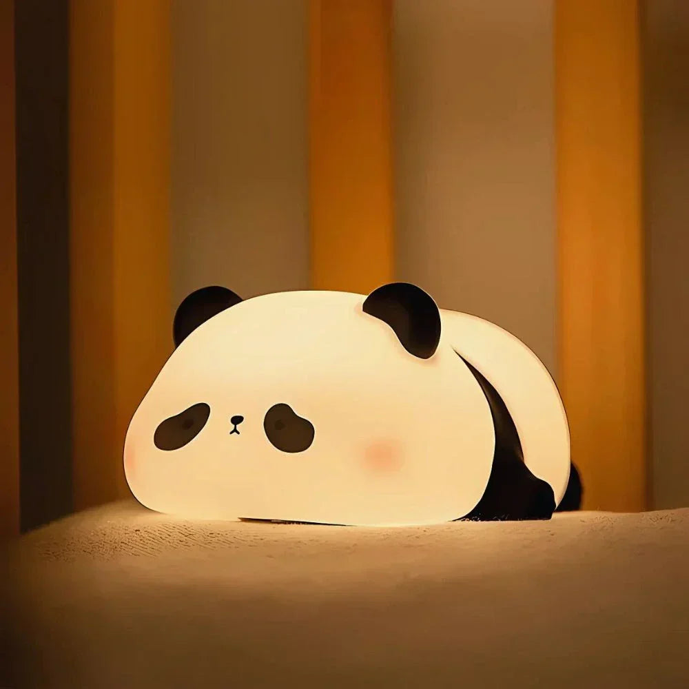 Cute Character Bedside Night Light Touch Control Rechargeable Three Level Lamp