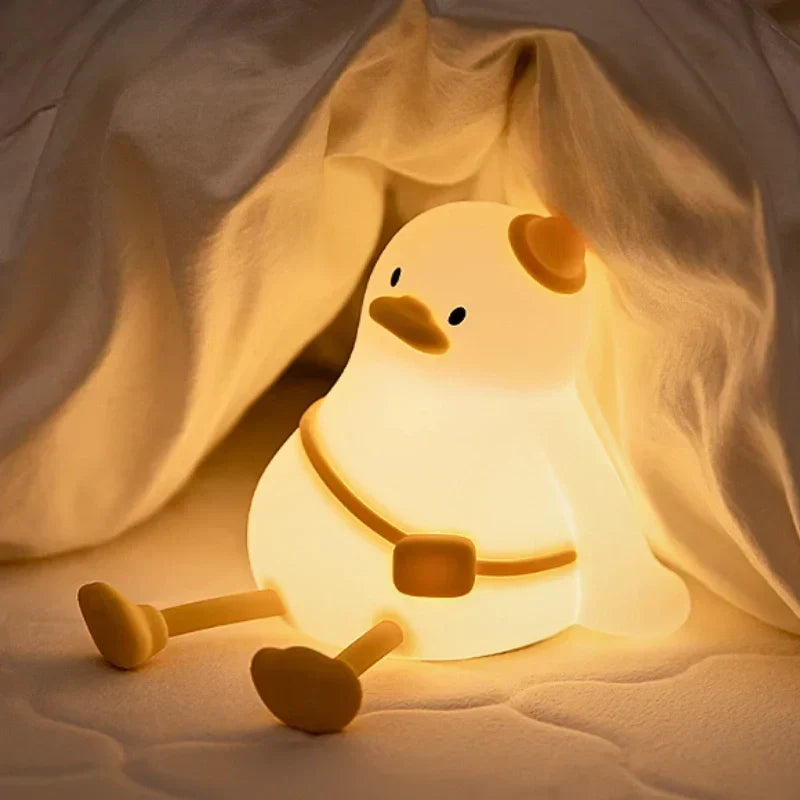 Cute Character Bedside Night Light Touch Control Rechargeable Three Level Lamp