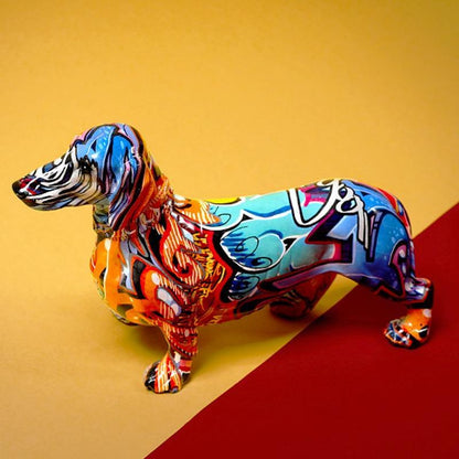 Dachshund Dog Sculpture Decorative Dog Statue Artistic Home Decor Ornament