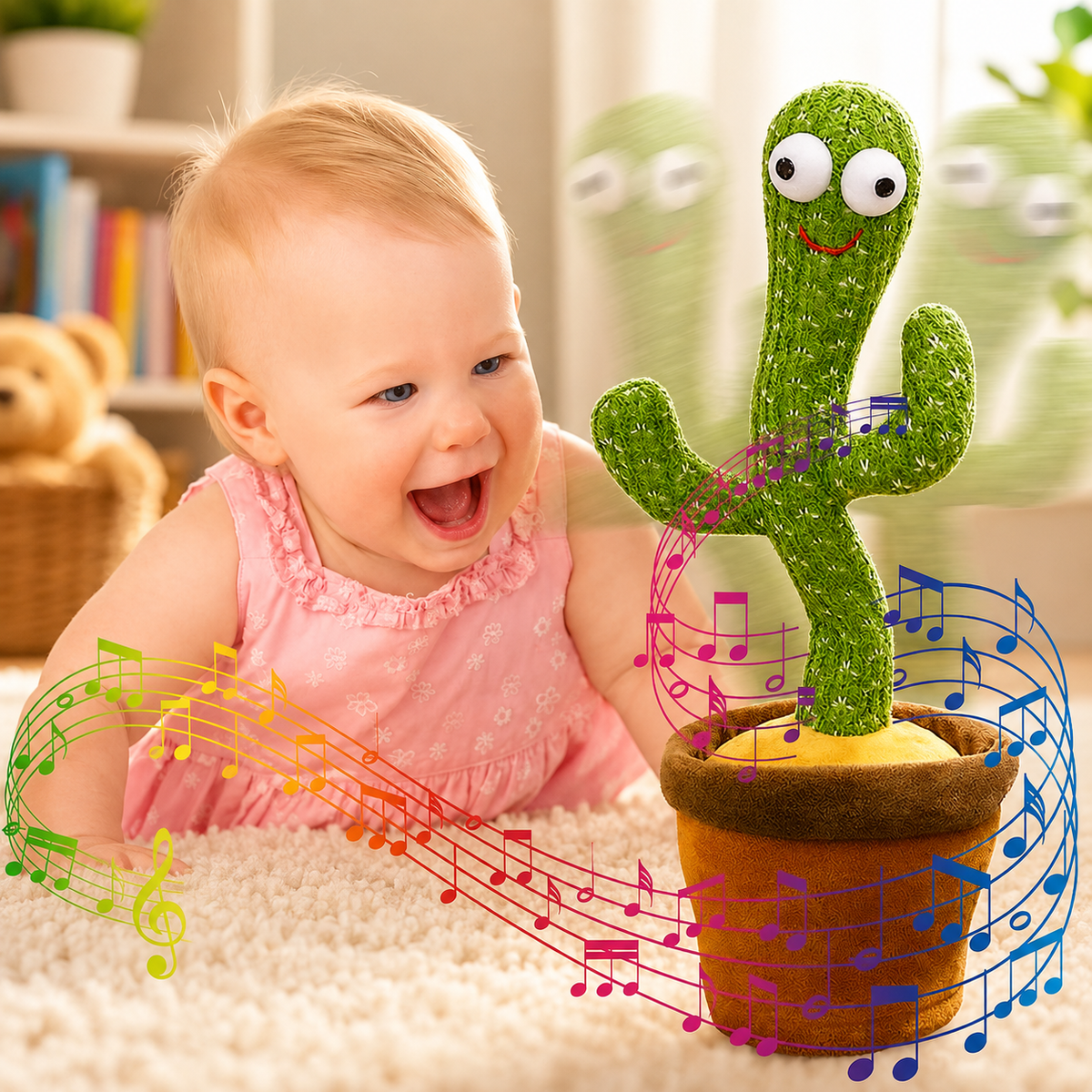 Dancing Talking Cactus Plush Toy with Singing and Sound Repetition