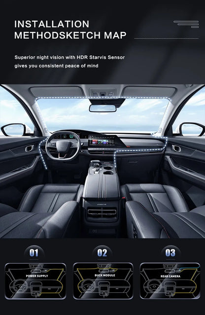 Dash Cam with IR Night Vision Dual Camera Full HD Car DVR