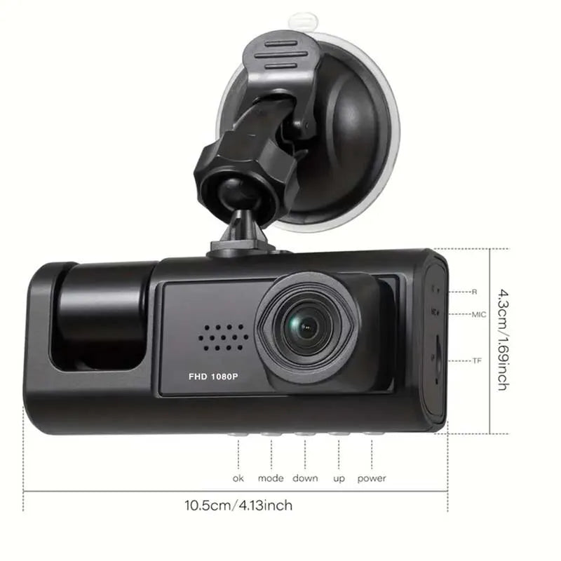 Dash Cam with IR Night Vision Dual Camera Full HD Car DVR