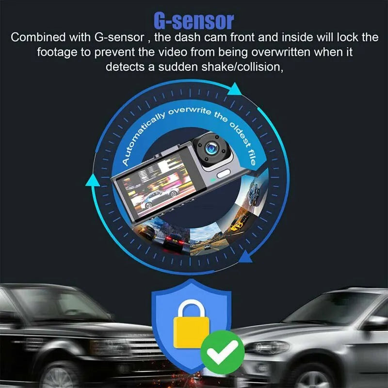 Dash Cam with IR Night Vision Dual Camera Full HD Car DVR