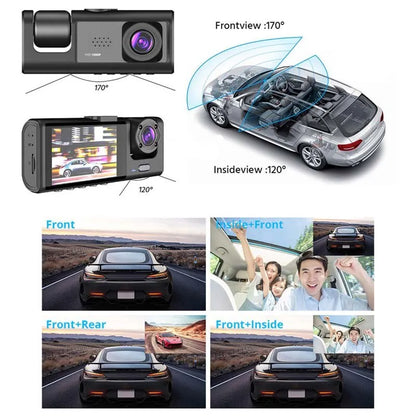Dash Cam with IR Night Vision Dual Camera Full HD Car DVR