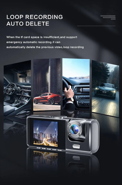 Dash Cam with IR Night Vision Dual Camera Full HD Car DVR