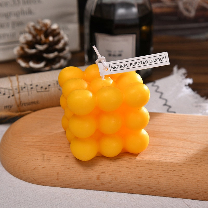 Decorative Bubble Cube Candle Soy Wax Aromatherapy Home Decor Gift