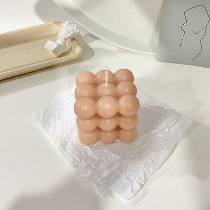 Decorative Bubble Cube Candle Soy Wax Aromatherapy Home Decor Gift