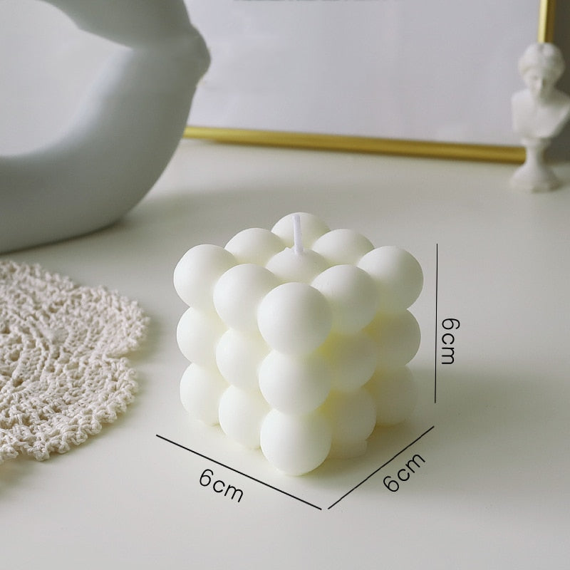 Decorative Bubble Cube Candle Soy Wax Aromatherapy Home Decor Gift