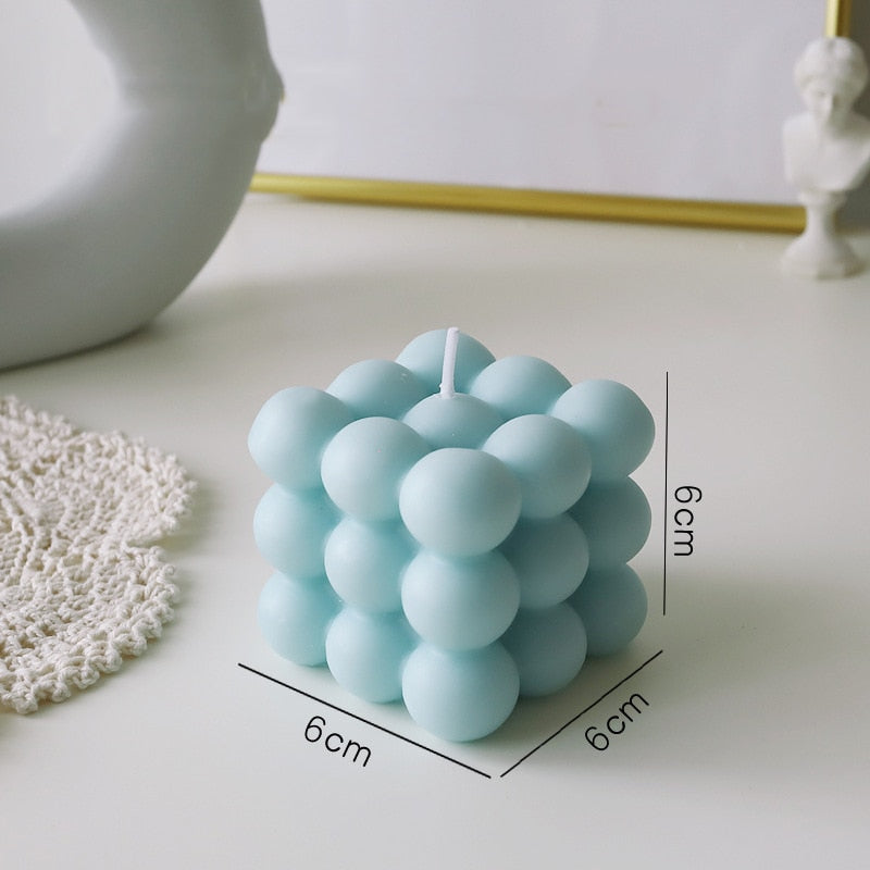 Decorative Bubble Cube Candle Soy Wax Aromatherapy Home Decor Gift