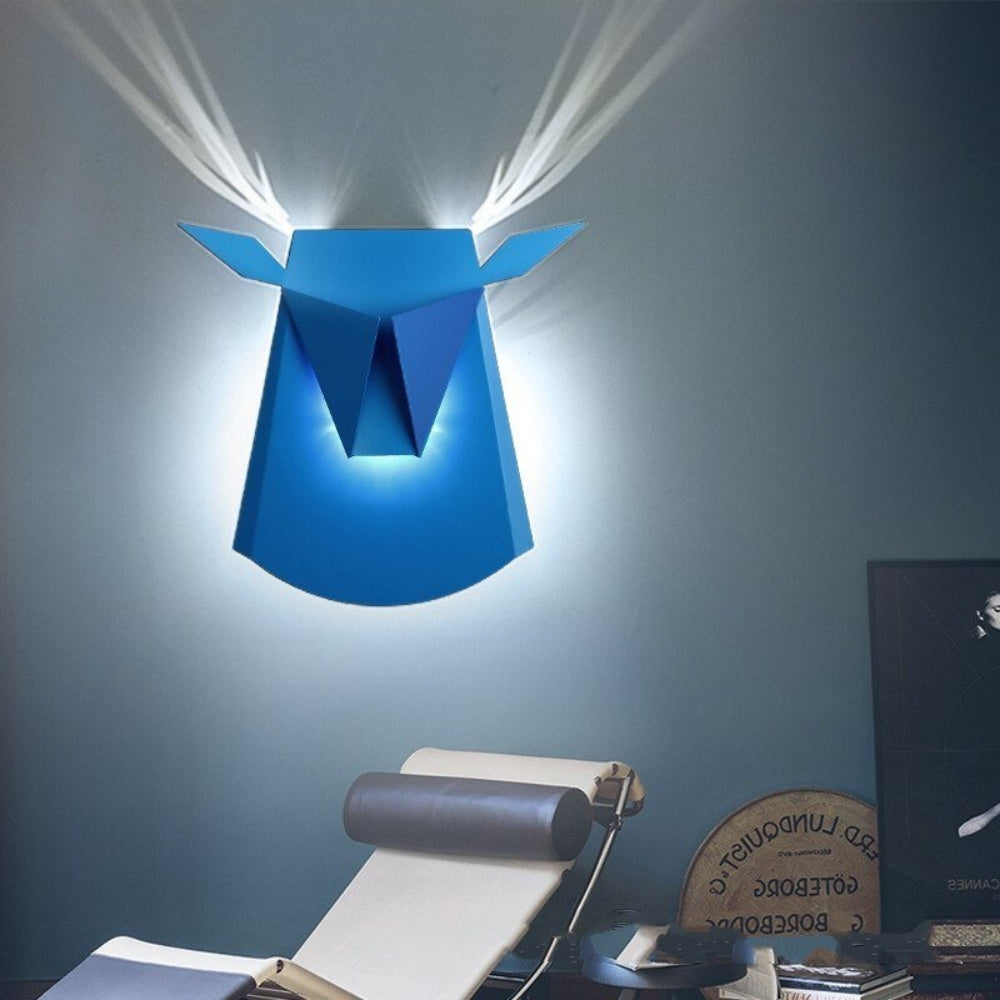Decorative Deer Head Wall Lamp Rustic Interior Lighting