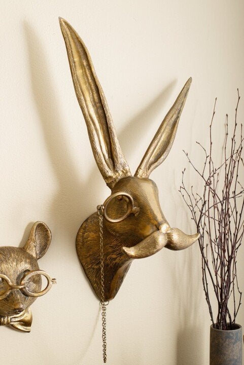 Decorative Deer Head Wall Sculpture Rustic Textured Antler Inspired Home Decor