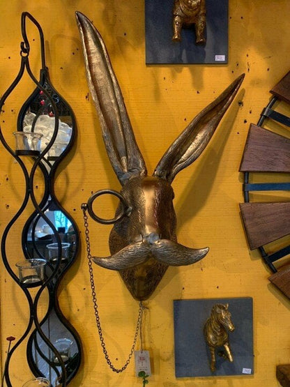 Decorative Deer Head Wall Sculpture Rustic Textured Antler Inspired Home Decor