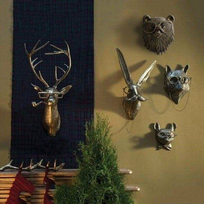Decorative Deer Head Wall Sculpture Rustic Textured Antler Inspired Home Decor