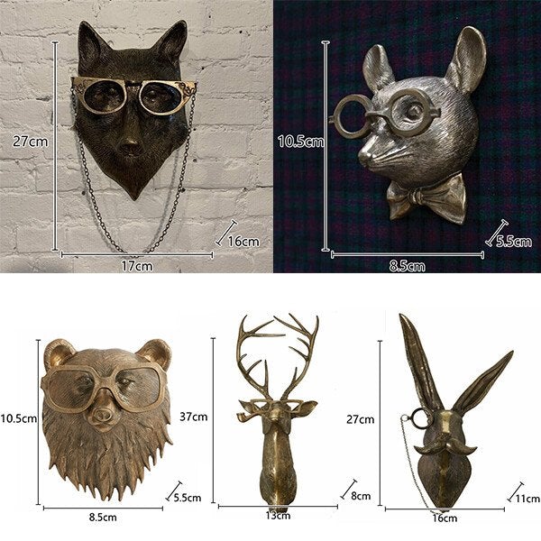 Decorative Deer Head Wall Sculpture Rustic Textured Antler Inspired Home Decor