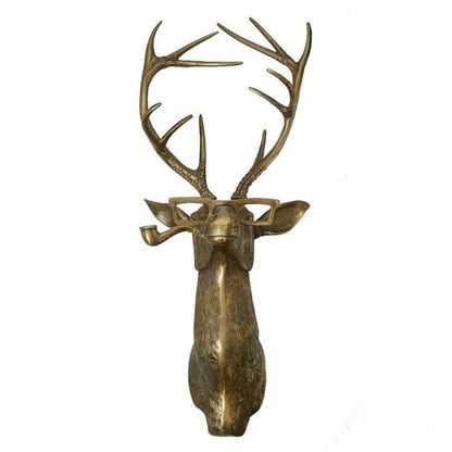 Decorative Deer Head Wall Sculpture Rustic Textured Antler Inspired Home Decor