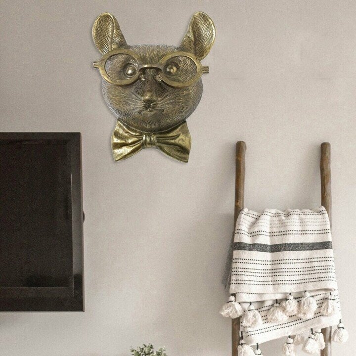 Decorative Deer Head Wall Sculpture Rustic Textured Antler Inspired Home Decor