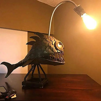 Decorative Fish Table Lamp Flexible Head Desk Lamp Retro Artistic Ambient Lighting