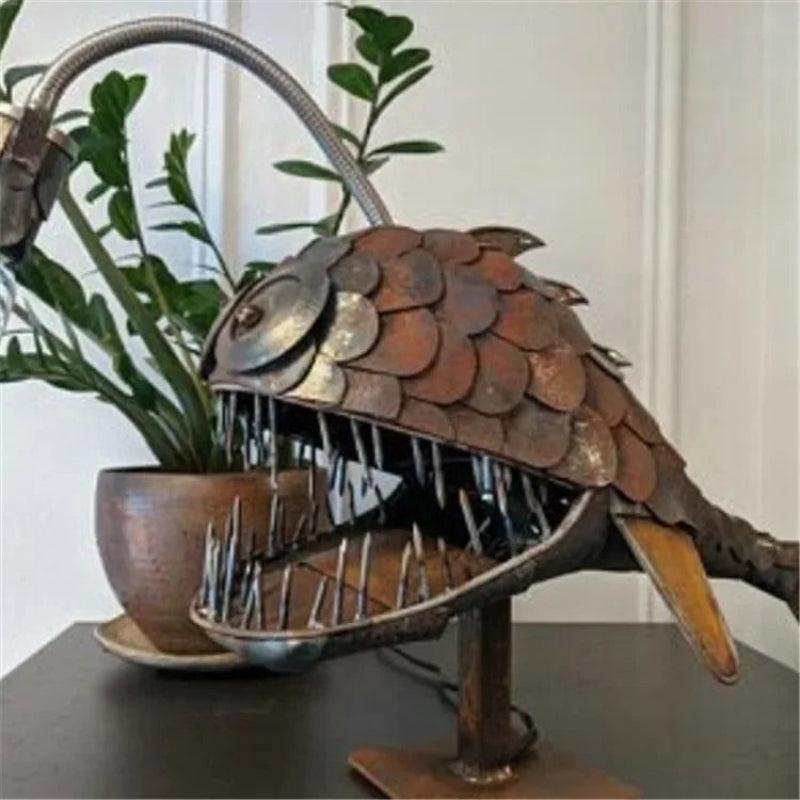 Decorative Fish Table Lamp Flexible Head Desk Lamp Retro Artistic Ambient Lighting