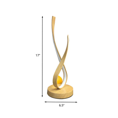 Decorative LED Table Lamp Wood Base Modern Elegant Design Bedside Desk Light