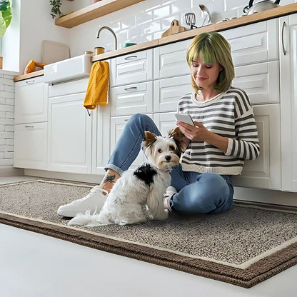 Decorative Runner Rug with Anti Slip Backing for Kitchens Hallways