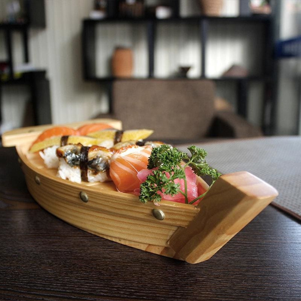 Decorative Sushi Boat Serving Tray Ship Shape Food Platter