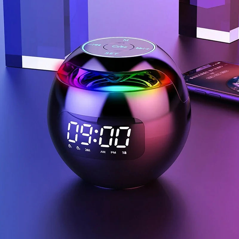 Digital Alarm Clock Bluetooth Speaker Colour LED Mood Light