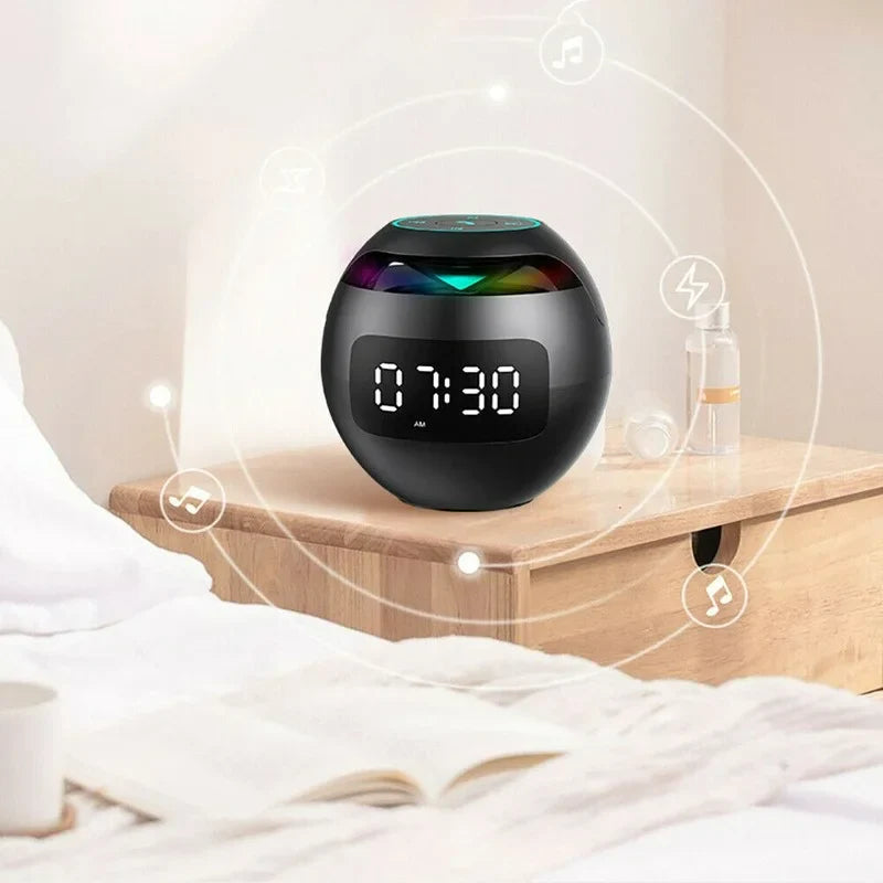 Digital Alarm Clock Bluetooth Speaker Colour LED Mood Light
