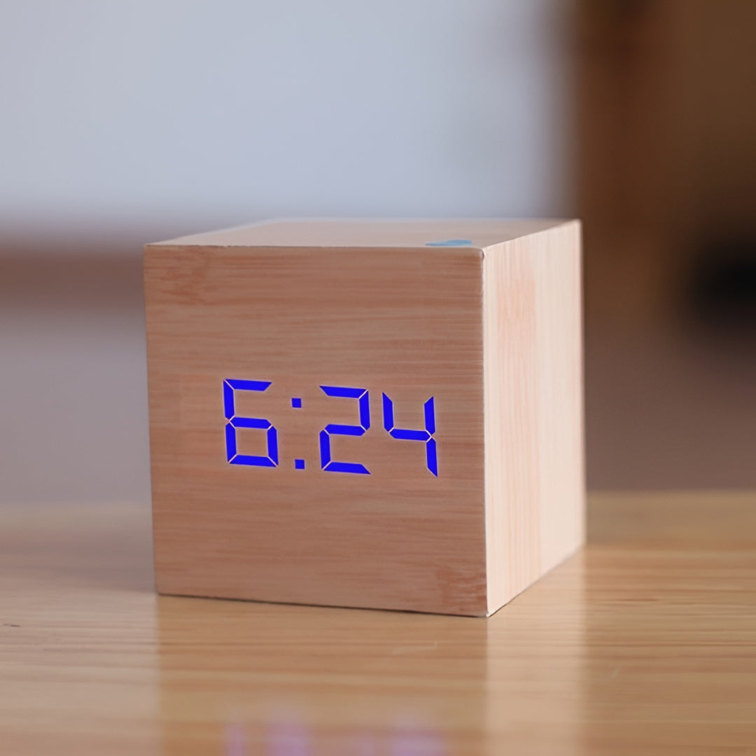 Digital LED Alarm Clock Desk Temperature Display With USB Power