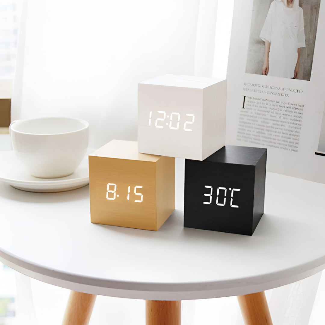 Digital LED Alarm Clock Desk Temperature Display With USB Power