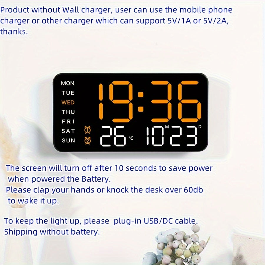 Digitix Digital Wall Clock Multifunction Electronic Display for Home