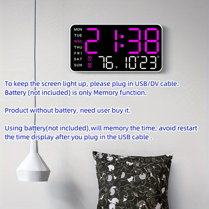Digitix Digital Wall Clock Multifunction Electronic Display for Home