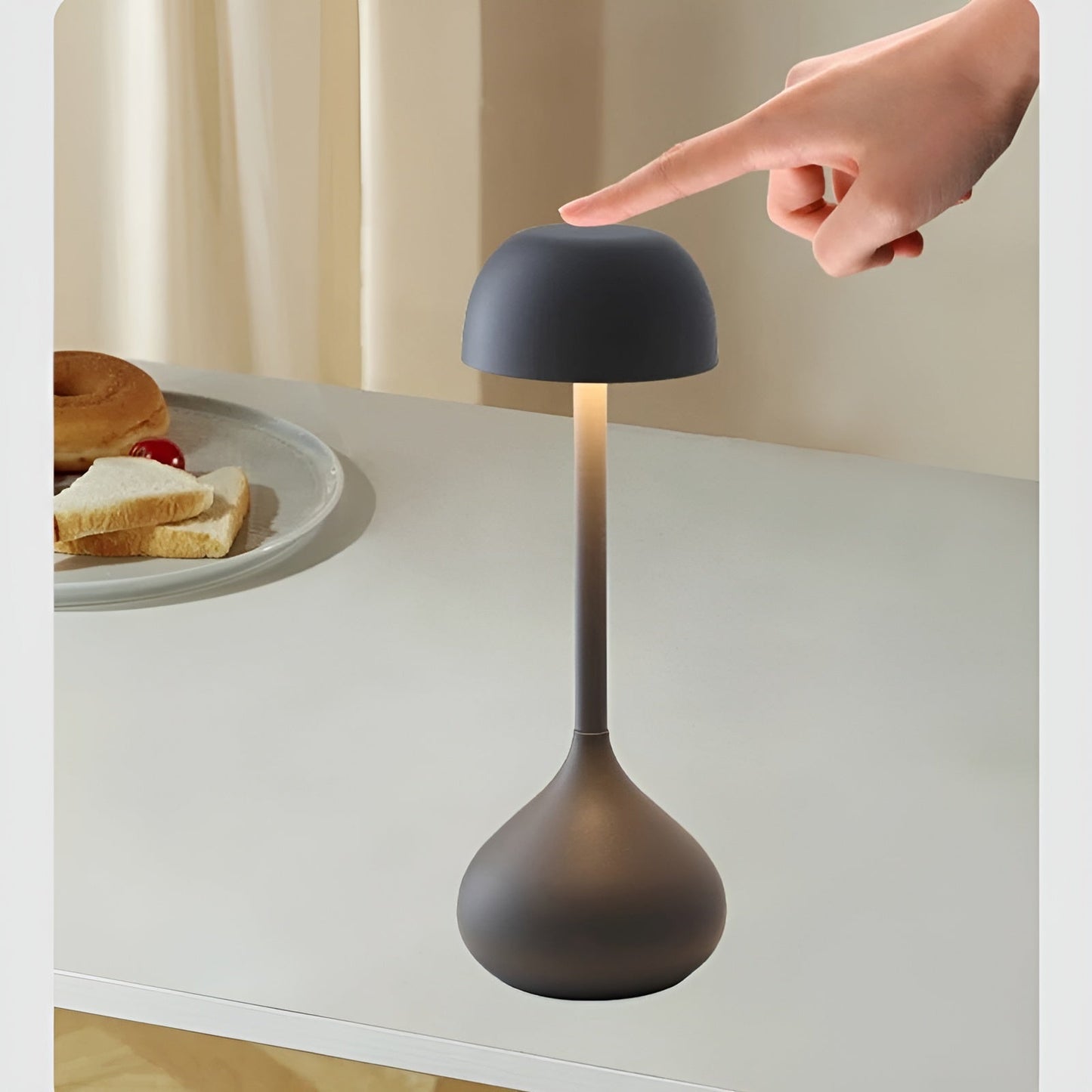 Dimmable Mushroom LED Table Lamp Modern Decorative Desk Lamp Adjustable Brightness Bedside Night Light