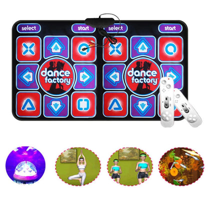 Double Dance Mat Non Slip Fitness Game Pad Remote Control PC TV Compatible