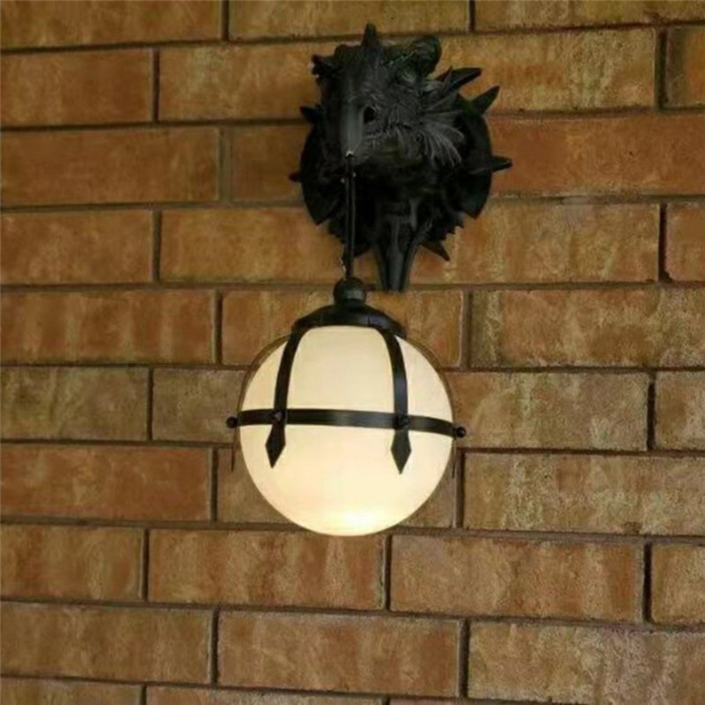 Dragon Head Wall Light Fantasy Sculpted LED Accent Lamp