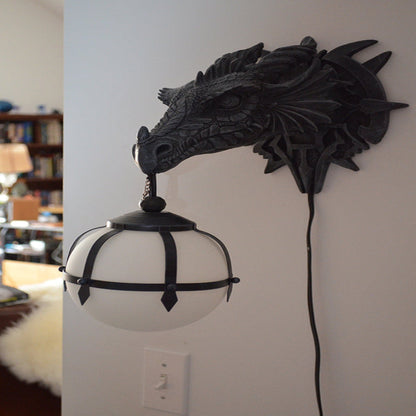 Dragon Head Wall Light Fantasy Sculpted LED Accent Lamp