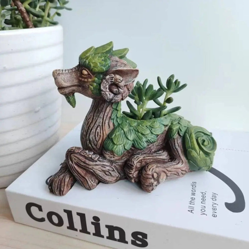 Dragon Shaped Succulent Plant Pot Decorative Fantasy Desk and Shelf Planter