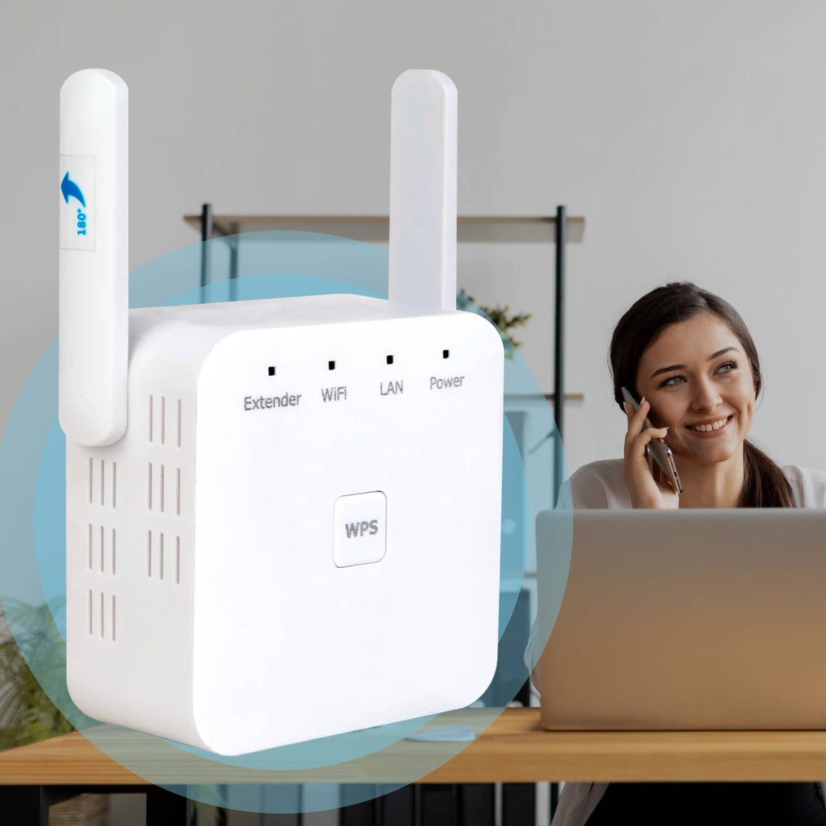 Dualband-WiFi-rækkeviddeforlænger med WPS-opsætning
