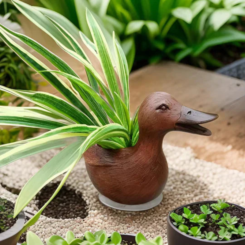 Duck Shaped Plant Pot Decorative Flower Planter Indoor Outdoor Garden Pot