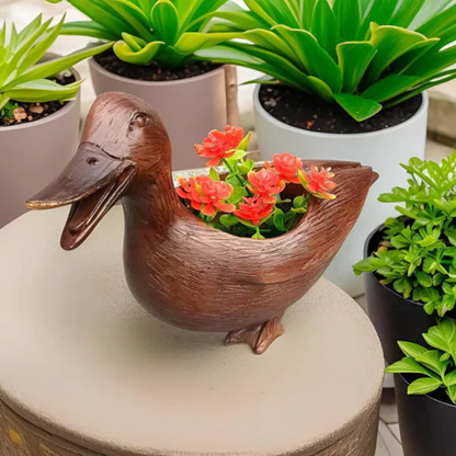 Duck Shaped Plant Pot Decorative Flower Planter Indoor Outdoor Garden Pot