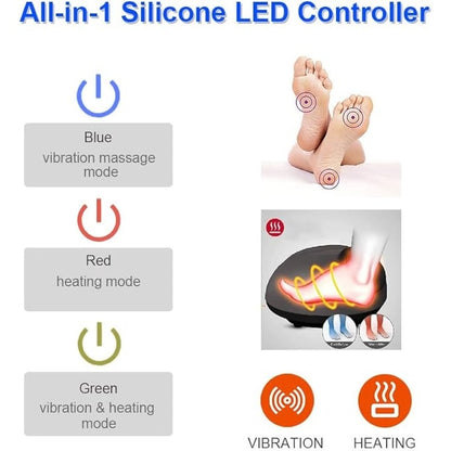 Electric Foot Massager Heated Vibration Plush Fleece Warmer Pouch USB Portable Home