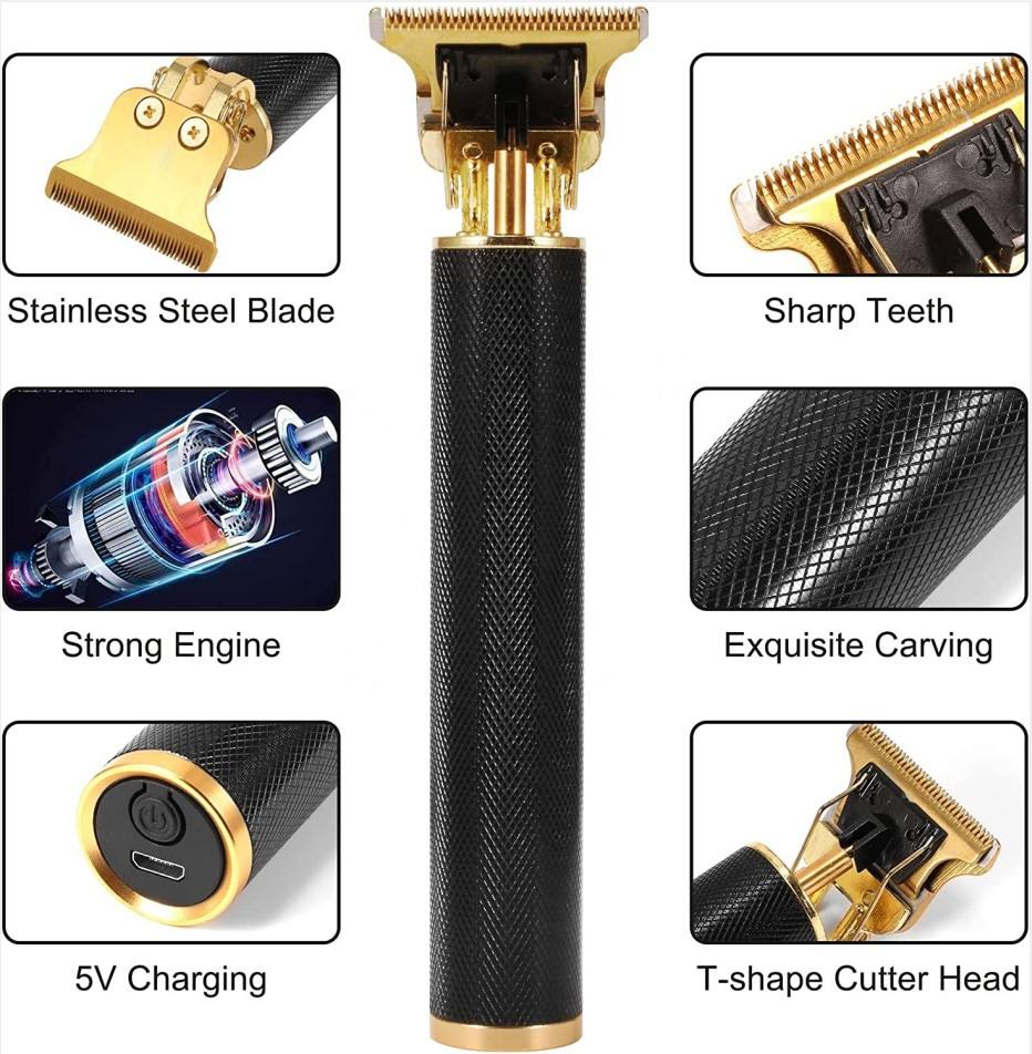 Electric Hair Clipper T Blade Trimmer USB C Fast Charge Cordless Barber Grooming