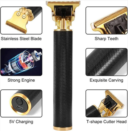 Electric Hair Clipper T Blade Trimmer USB C Fast Charge Cordless Barber Grooming