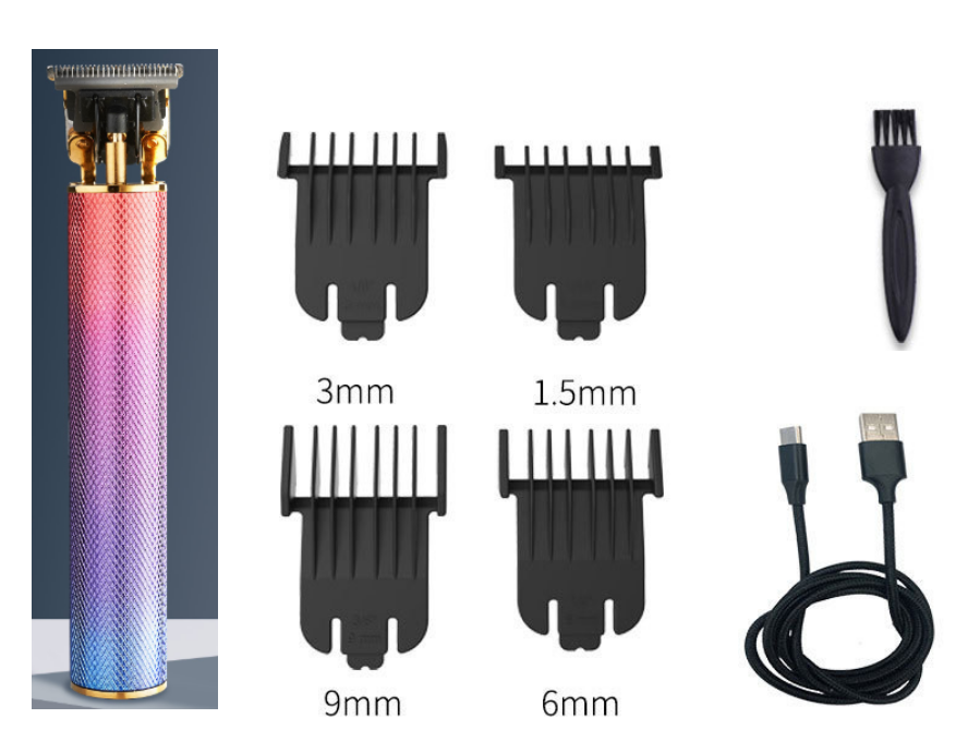 Electric Hair Clipper T Blade Trimmer USB C Fast Charge Cordless Barber Grooming