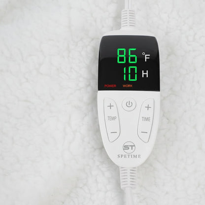 Electric Heated Wearable Blanket with Sleeves Sherpa Fleece Foot Pocket Plush Throw Digital Controller