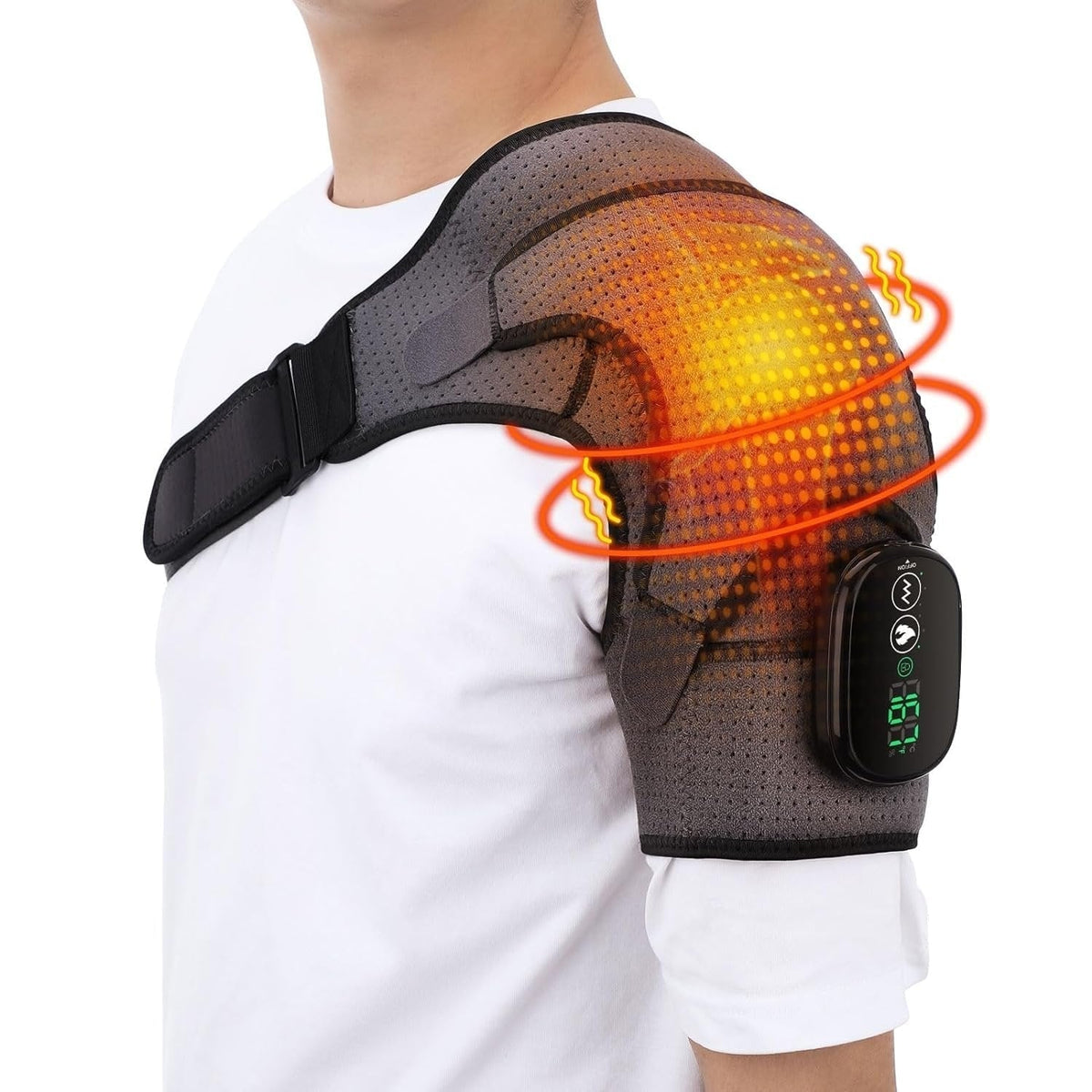 Electric Shoulder Heating Pad with Vibration Massage and Rechargeable Battery