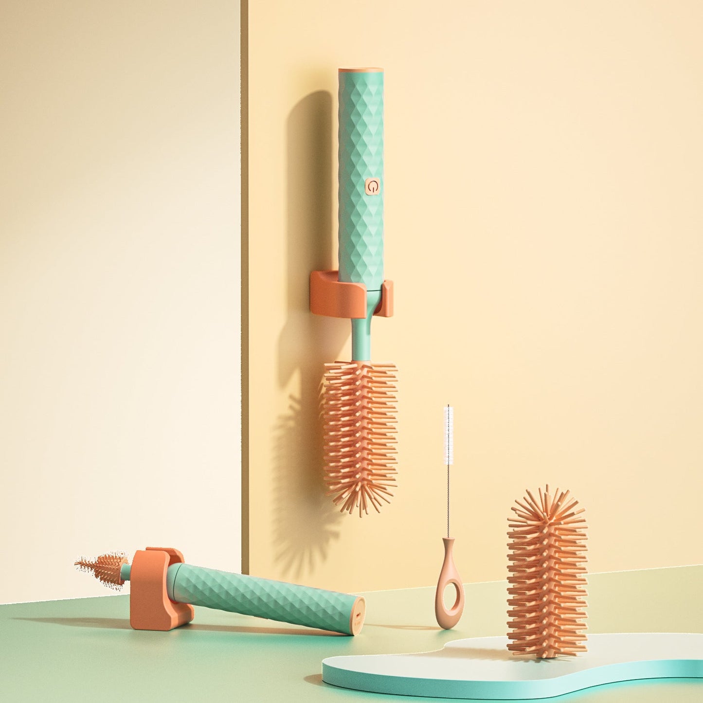 Electric Silicone Bottle Brush 360° Rotating Baby Bottle & Pacifier Cleaning Brush Rechargeable with Lithium Battery