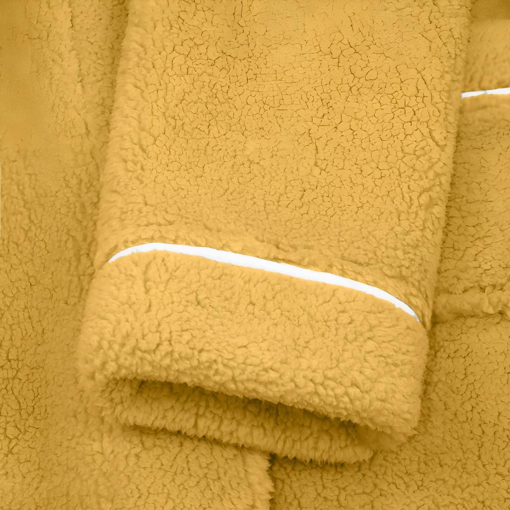 Elegant Coral Fleece Lounge Robe with Shawl Collar Waist Tie